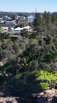 Aerial View of Coastal Headland and Town in Port Macquarie