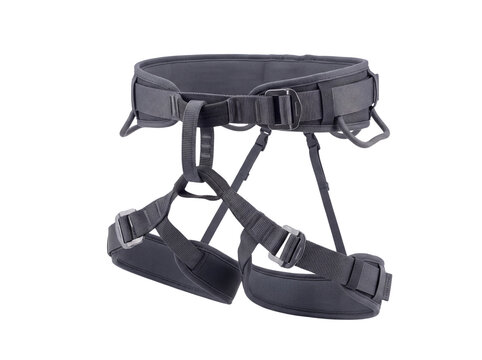 Climbing harness for mountaineering and rock climbing isolated on transparent background