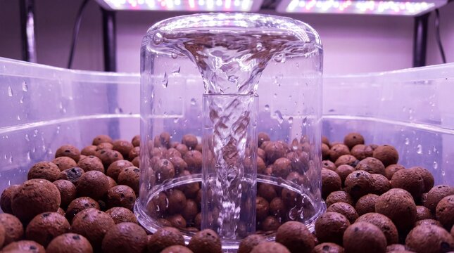 Bell Siphon in Hydroponic System: Water Vortex Creates Efficient Drainage