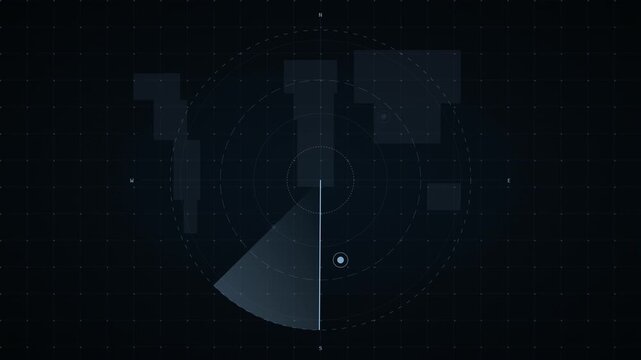 radar screen loop with scanning beam circular grid Glacier Polar Blue Grid Pixel Block Map Interface HD