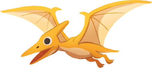 Cute Pteranodon Flying Reptile Cartoon Illustration © carnadiri