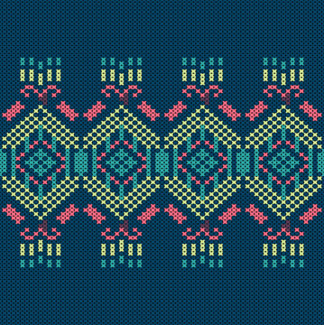     Cotton Argyle Knit Vector concept warmly geometric knit texture seamless pattern, classic diamond motif. Design for knit fabric, wallpaper, fashion, decor. I drew this by myself, it&rsquo;s not AI gener