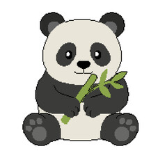 panda pixela art © BayIllustration