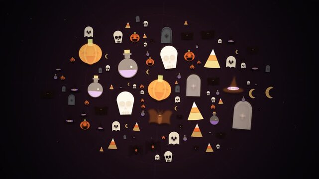 Halloween Icons Motion Graphics Background