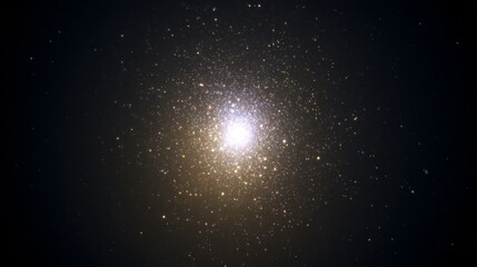 Fototapeta premium M3 globular cluster in Canes Venatici with half a million densely packed stars forming a perfect luminous sphere, brilliant core fading to individual stars in deep space