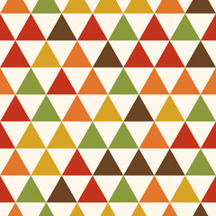 Seamless autumn uroko fish scale pattern, traditional Japanese triangle geometric background in warm fall colors © KEI's JAPAN