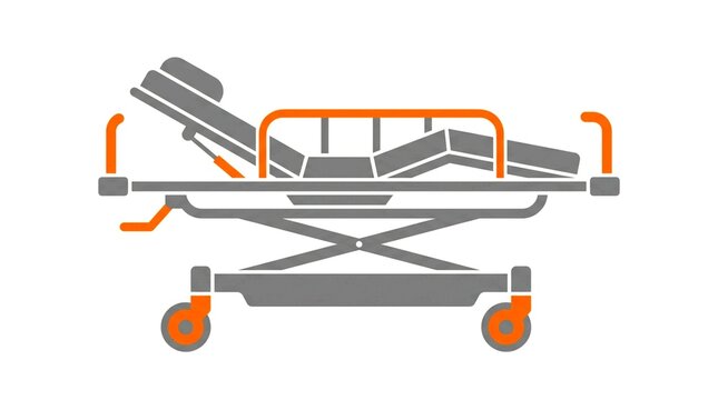 Medical stretcher icon representing patient transport and emergency evacuation equipment.