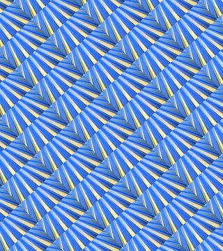 Dynamic blue and white abstract geometric pattern with diagonal arrow shapes