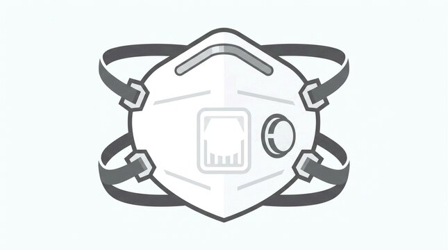 Respirator mask icon representing respiratory protection against dust, fumes, and airborne particles.