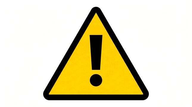 Yellow hazard warning triangle icon indicating potential danger or caution required in an area.
