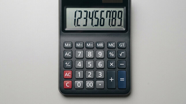 Electronic Desktop Calculator with Number Sequence on Screen