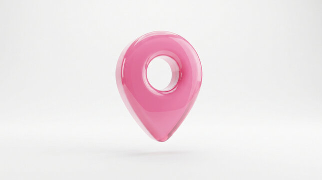 Glossy pink location pin icon