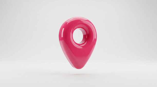 Glossy pink location pin icon