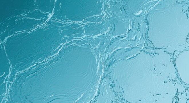 Abstract blue water ripples, macro liquid surface texture, turquoise fluid wave background for spa and wellness branding
