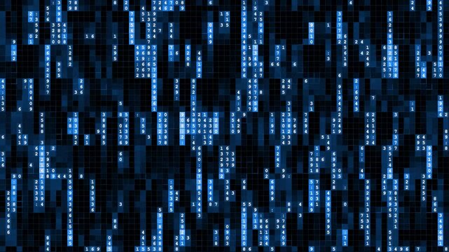 Binary digit block screen-scrolling background