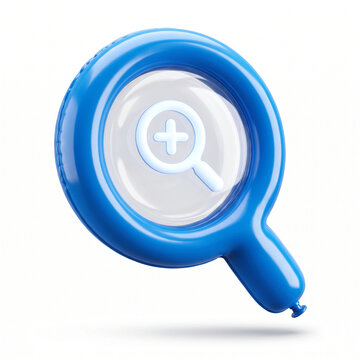Inflatable magnifying glass search icon