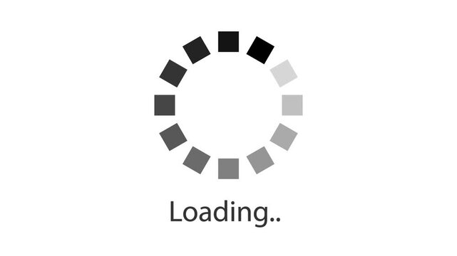 ローディング画面のUIアニメーション。モノクロのオーバーレイ素材。下部にLoadingの文字が書かれたアイコン