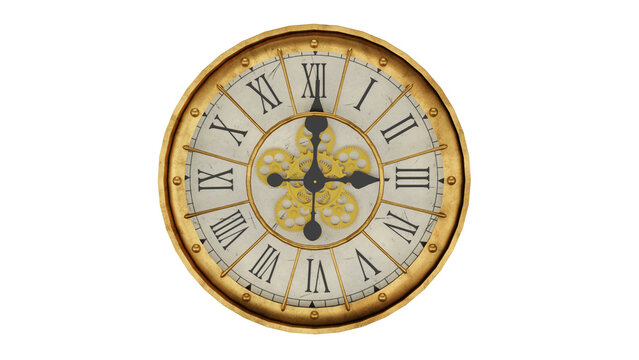 3d rendering steampunk style clock