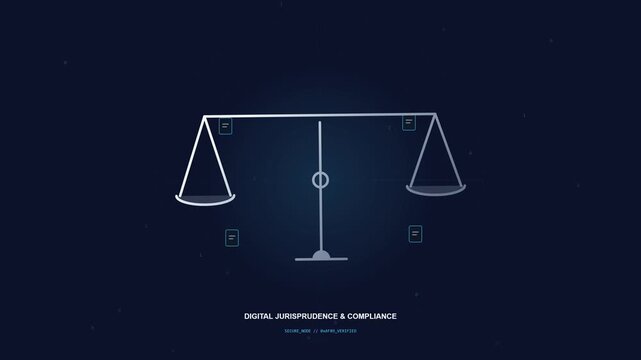 Digital scale with blue grid background showing compliance text