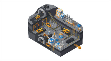 Fototapeta premium Detailed Isometric View of Complex Industrial Machine Component.