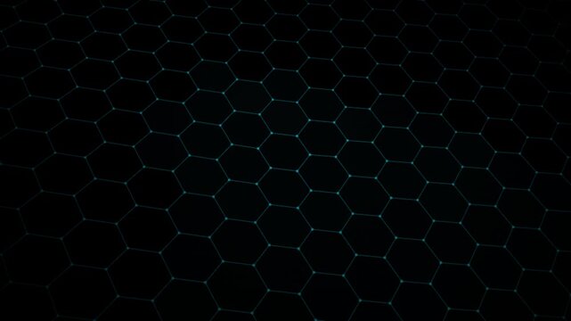 Dark Blue Hexagon Grid Technology Pattern Background