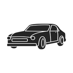 Fototapeta premium Classic vintage car icon black silhouette vector illustration isolated on white background for automotive design.