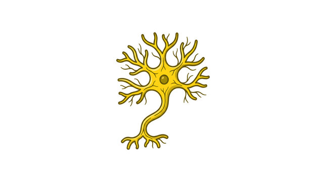 Yellow Neuron Nerve Cell Icon
