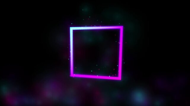 Neon Square Frame Border Overlay Background Loop