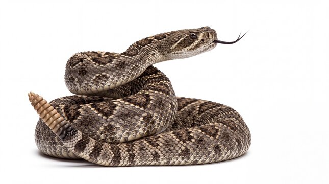 Dangerous rattlesnake with a flicking tongue