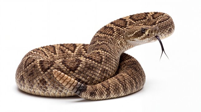 Colorful venomous pit viper snake with tongue out