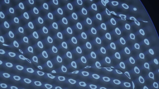 Faraday Wave Instability Subharmonic Square Lattice on Vibrating Liquid Metal Seamless Loop in calm blue tones