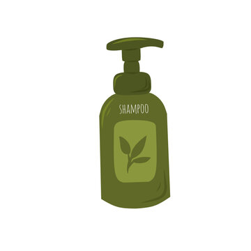 Herbal shampoo fot routine bodycare vector illustration