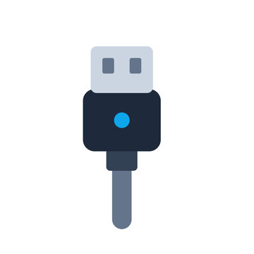 Isolated USB Connector Flat Design Vector Icon
