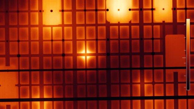 Thermal Camera Infrared View of Heat Spreading Through a Lattice Heat Sink Structure, Seamless Loop in soft maroon tones