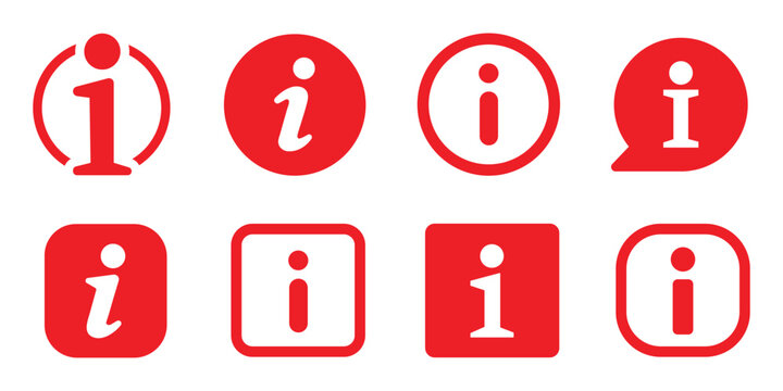information info signs. Info symbol flat style. Info icons set. Information icon on isolated on white background.