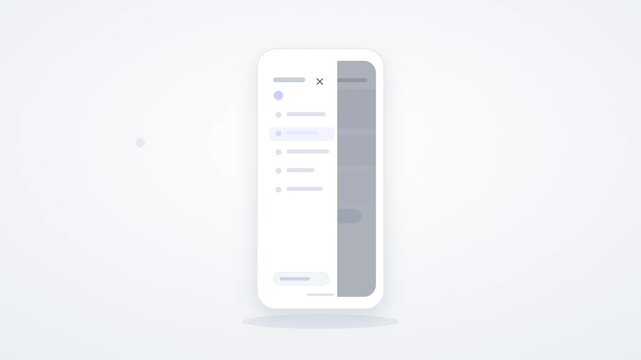 Hamburger menu opening a side drawer pushing page content