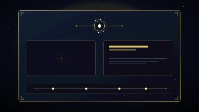 Corporate gratitude outro card with golden crest and timeline track