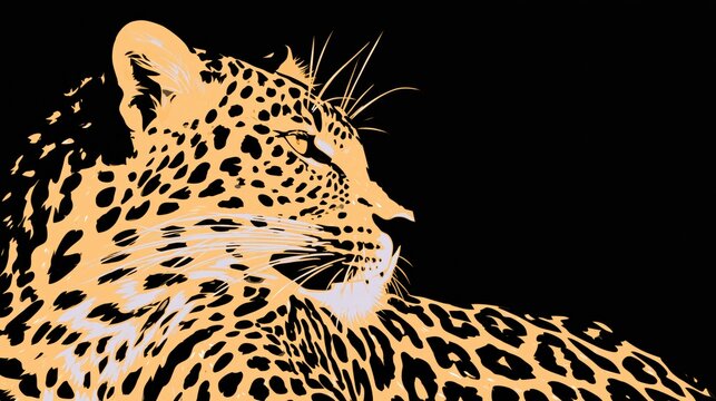 Top Performer Leopard Side Profile Artwork for Branding and Career Growth