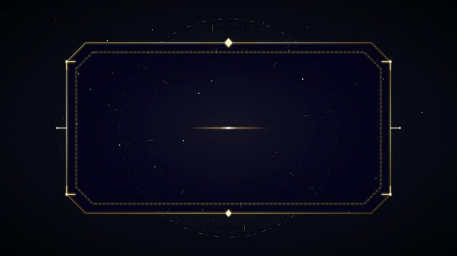 Luxury golden award title frame with clockwork dial and light sweep
