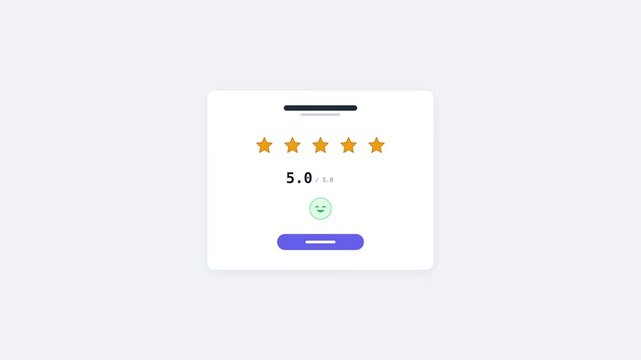 Wireframe five star rating with stars filling on sweep and numeric