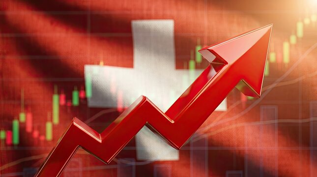 Swiss Stock Market Growth Concept with Financial Trading Graph