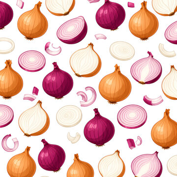 seamless pattern of onions
