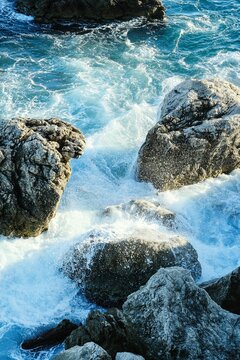 waves and rocks