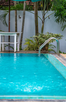 Swimming pool with crystal clear turquoise water