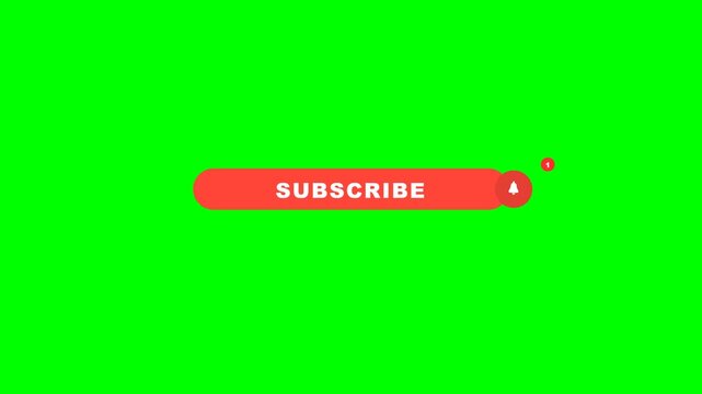 Subscribe Button and Notification Bell Green Screen CTA Overlay Animation