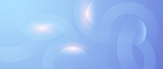 Fototapeta na wymiar Abstract blue background with rounded geometric line shapes.
