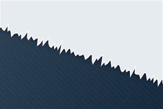 White ripped paper edge over dark blue diagonal line texture background.