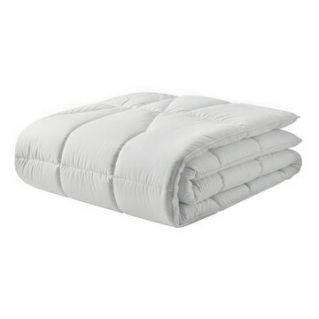 Soft white folded bedding quilt for bedroom comfort