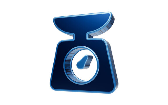Blue Weight Scale Icon: A 3D rendered blue icon of a kitchen scale, symbolizing measurement, weight, and accuracy.