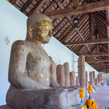The most beautiful Viewpoint  Architecture at Pha That Luang Temple in Vientiane, Laos